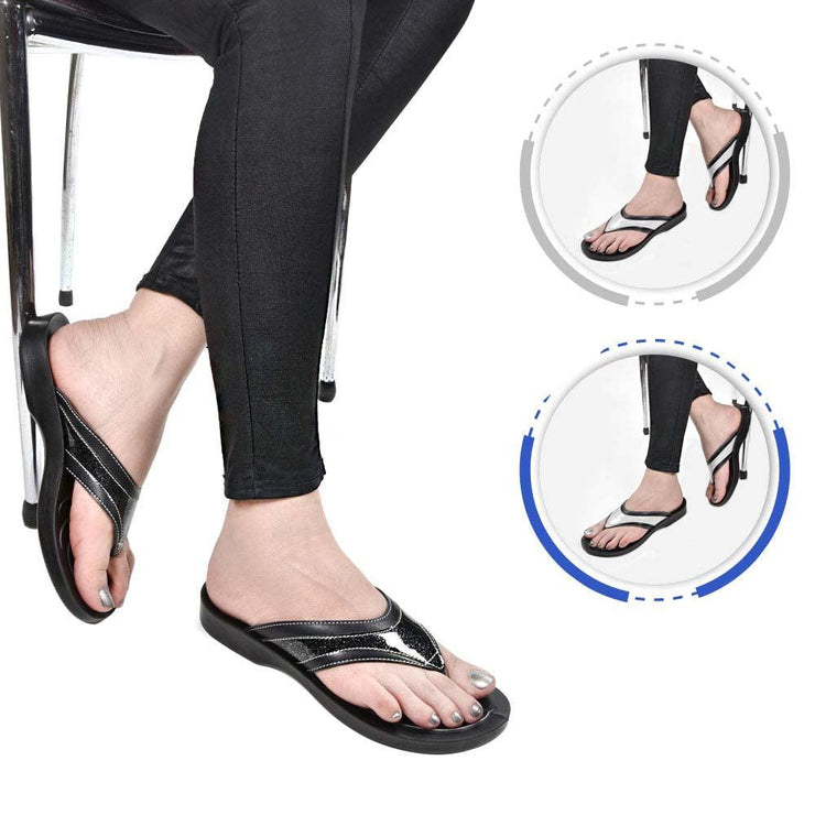 Aerothotic - Majestic Black womens comfort flip flops1