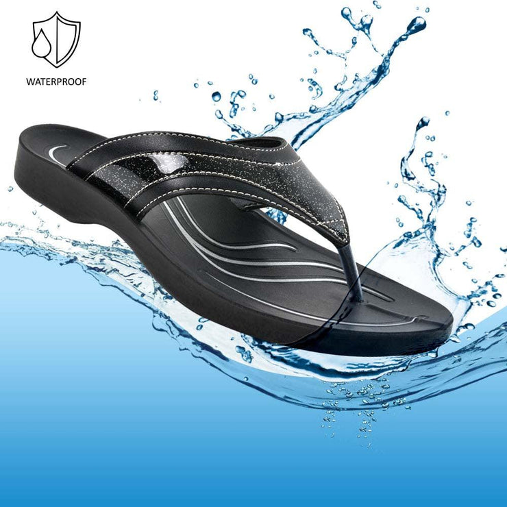 Aerothotic - Majestic Black womens comfort flip flops4