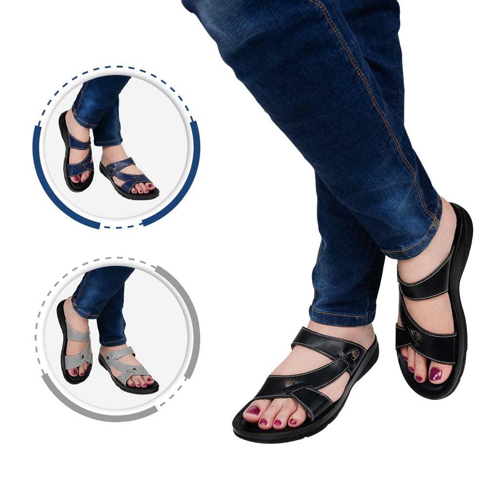 Aerothotic - Thistle Black women strappy sandals1