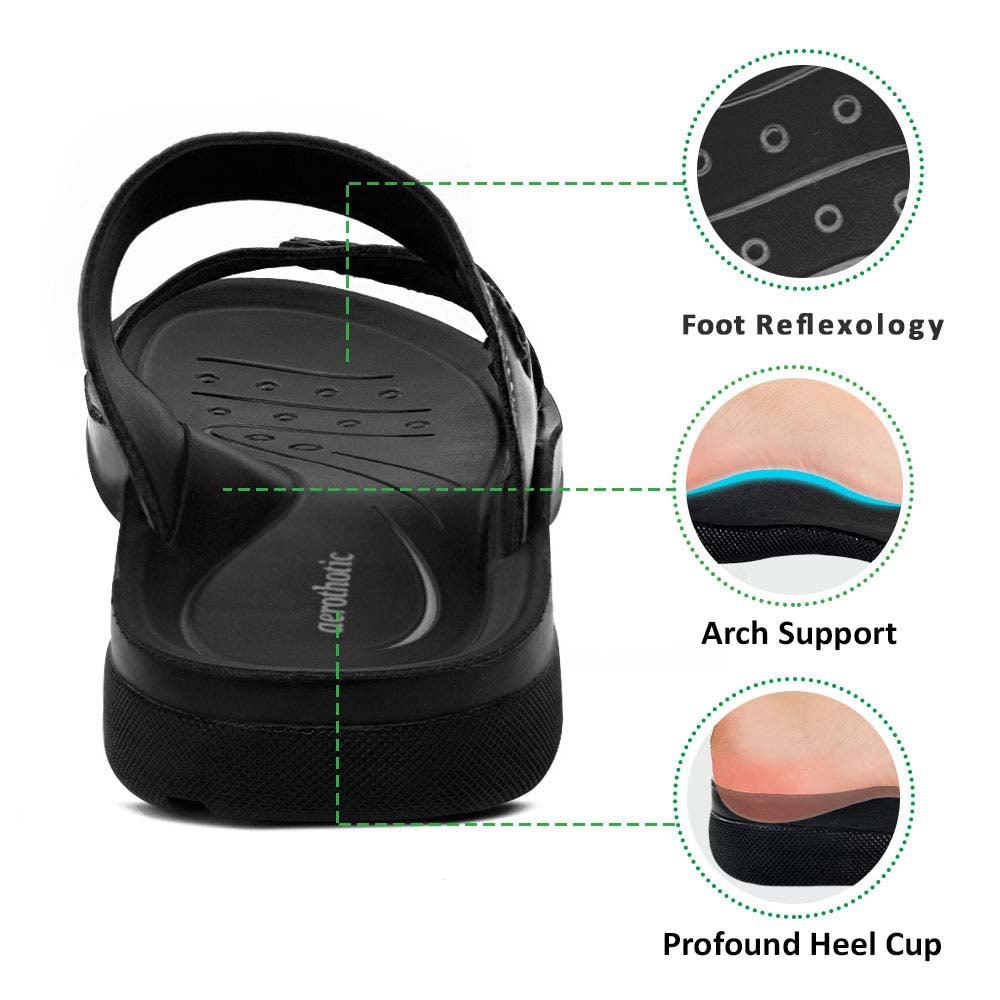 Aerothotic - Thistle Black women strappy sandals4