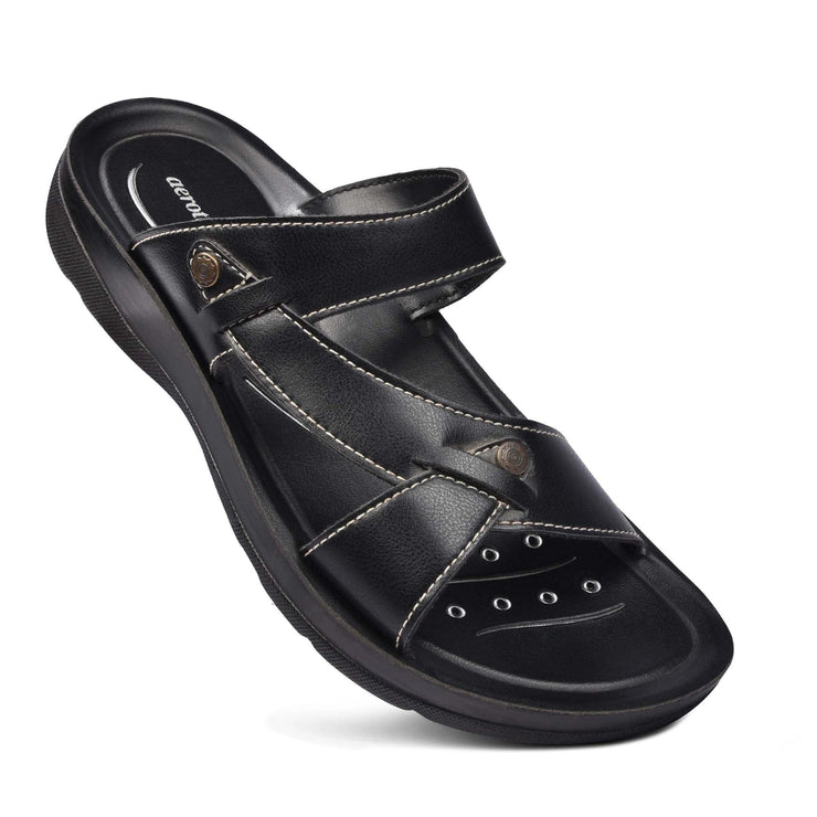 Aerothotic - Thistle Black women strappy sandals