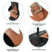 Aerothotic - Slit Flair Tan Women strappy sandals with arch support2