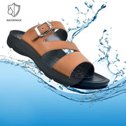 Aerothotic - Slit Flair Tan Women strappy sandals with arch support3