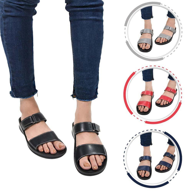 Aerothotic - Rustic Black Women comfortable strap sandals1