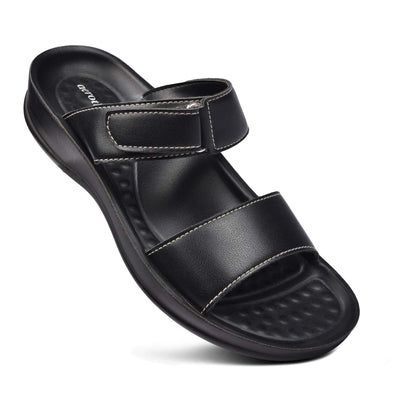 Aerothotic - Rustic Black Women comfortable strap sandals