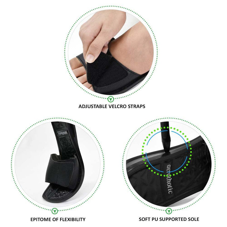 Aerothotic - Whirl Black Women supportive slide sandals1