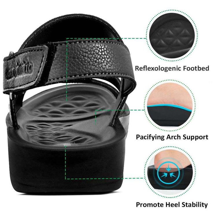 Aerothotic - Winx Black Womens slingback sandals with arch support2