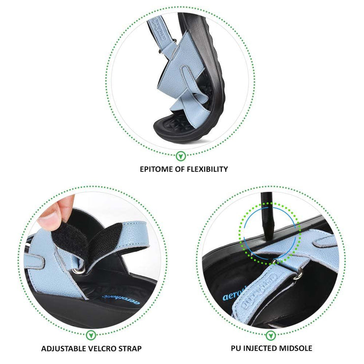 Aerothotic - Winx Black Womens slingback sandals with arch support1