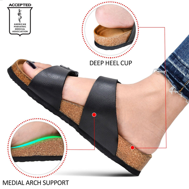 Aerothotic - Black Nymph Dual Strap Sandals